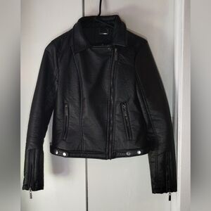 J2 Faux Leather Moto Jacket Women Size (M) Black